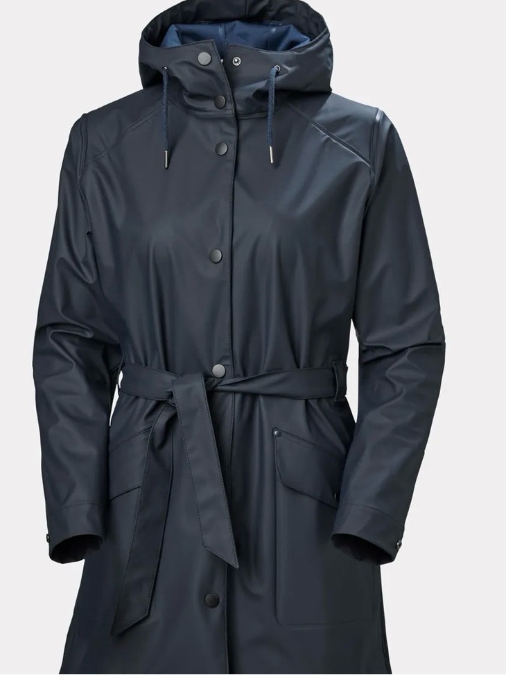 Helly Hanson Women's Navy Hooded Trench Raincoat